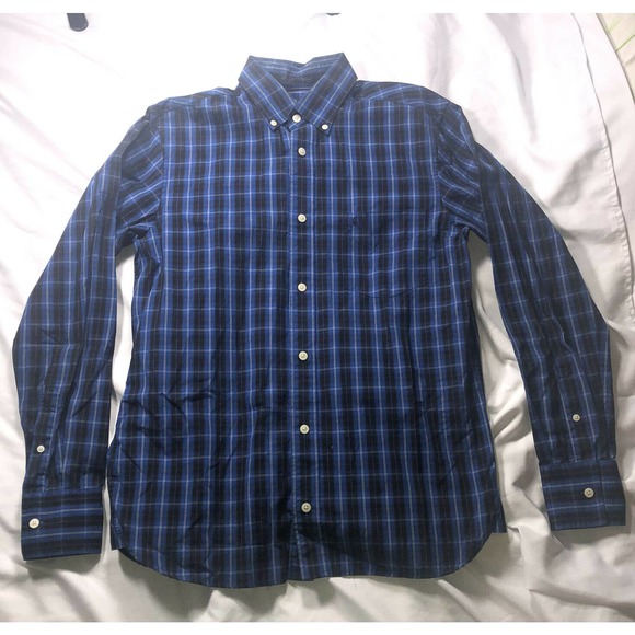 Fred Perry Plaid Blue Black Multicolor Tartan Button-down size‎ Small - Picture 2 of 8